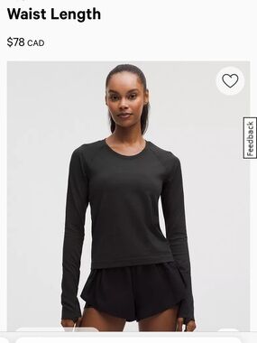 lululemon athletica Black Long-Sleeve Crew Top